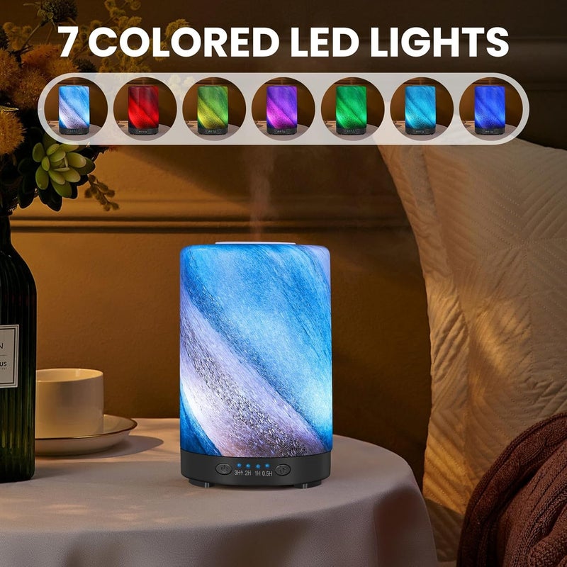 JOYOLO Essential Oil Diffuser, 120 ml Glass Aromatherapy Diffuser with 7 Color Lights, Auto Shut-Off and 4 Timer Settings, Ultrasonic Cool Mist Diffuser for Home Room Office (Galaxy Mist) - Image 2